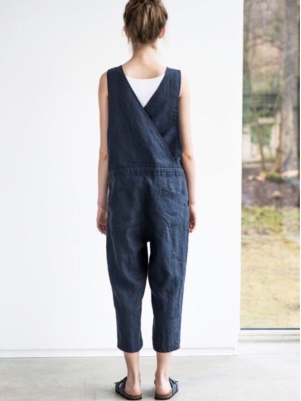 Not Perfect Linen Stripe Jumpsuit Size XS
